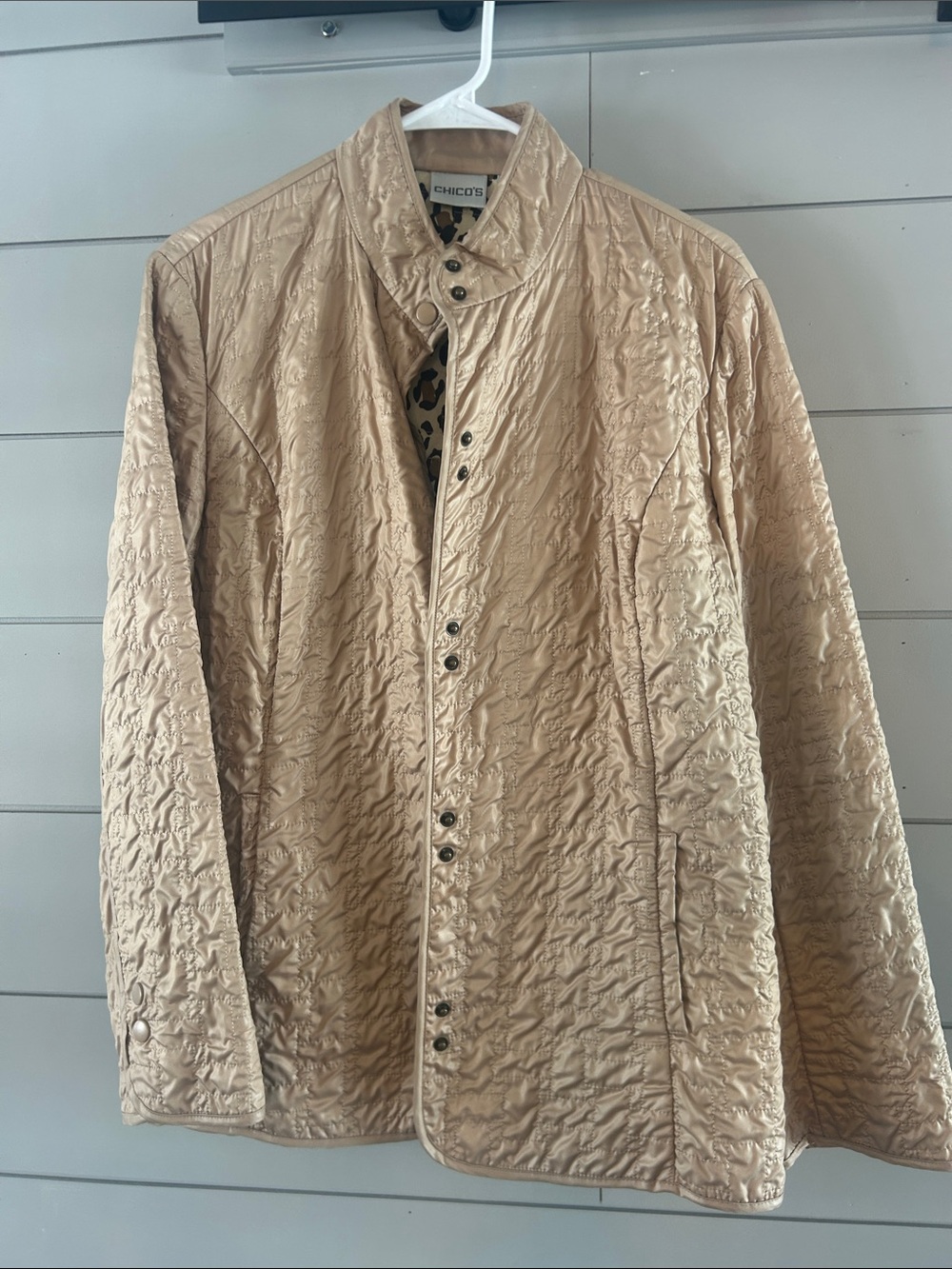 Chico's Quilted Lightweight Jacket in Beige